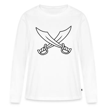 Armes 2 Sabres - T-shirt manches longues Premium bio Femme - blanc - Devant - Julia (174cm)
