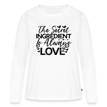 L’ingrédient secret est toujours l’amour - T-shirt manches longues Premium bio Femme - blanc - Devant - Julia (174cm)