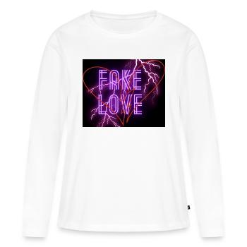 Fake Love - Frauen Premium Bio Langarmshirt - Weiß - Vorne - Julia (174cm)
