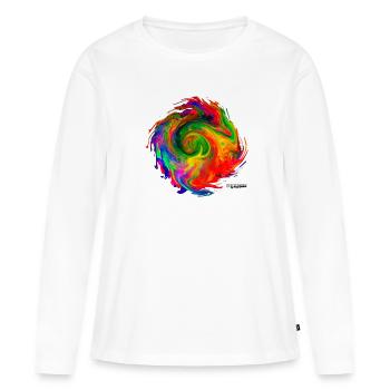 "Tornado2.4" by Acryl Galerie & Design - Women's Premium Organic Long Sleeve Shirt - white - Front - Julia (174cm)