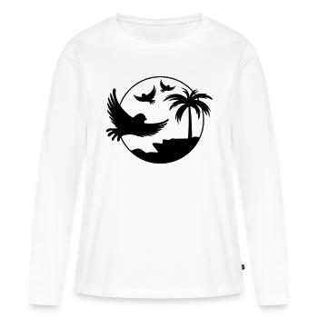 Paradise Birds - Women's Premium Organic Long Sleeve Shirt - white - Front - Julia (174cm)