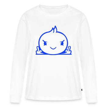 Oiseau mauvais majeur montrant mauvais garçon derrière la clôture - T-shirt manches longues Premium bio Femme - blanc - Devant - Julia (174cm)