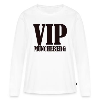 VIP Müncheberg - Frauen Premium Bio Langarmshirt - Weiß - Vorne - Julia (174cm)