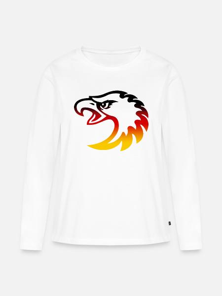 deutschlandadlerkopf - Frauen Premium Bio Langarmshirt - Weiß