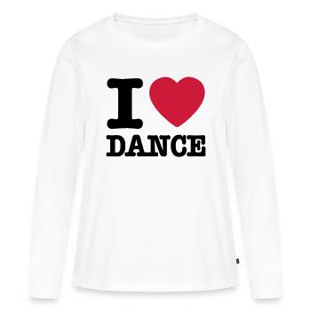 I love dance / I heart dance - T-shirt manches longues Premium bio Femme - blanc - Devant - Julia (174cm)