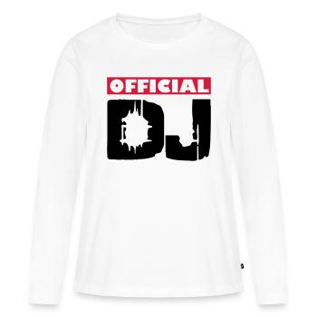 DJ - T-shirt manches longues Premium bio Femme - blanc - Devant - Julia (174cm)