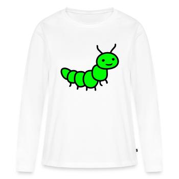 chenille - T-shirt manches longues Premium bio Femme - blanc - Devant - Julia (174cm)