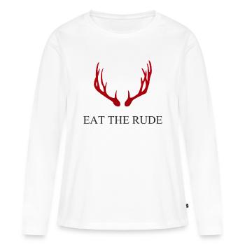 Hannibal - Eat the rude - T-shirt manches longues Premium bio Femme - blanc - Devant - Julia (174cm)