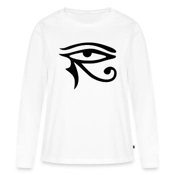 Eye of Horus - T-shirt manches longues Premium bio Femme - blanc - Devant - Julia (174cm)