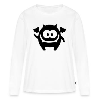 Monsterchen - Line - Women's Premium Organic Long Sleeve Shirt - white - Front - Julia (174cm)