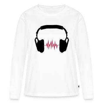 headphones - Women's Premium Organic Long Sleeve Shirt - white - Front - Julia (174cm)