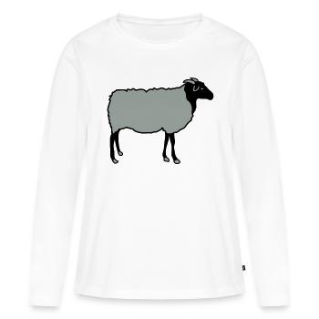 schaf, schafe, lamm, lämmer, heidschnucke - Frauen Premium Bio Langarmshirt - Weiß - Vorne - Julia (174cm)