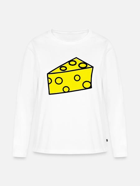 Käse / Käsestück - Frauen Premium Bio Langarmshirt - Weiß