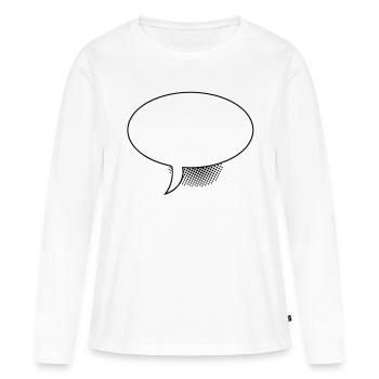 Ballon ovale - T-shirt manches longues Premium bio Femme - blanc - Devant - Julia (174cm)