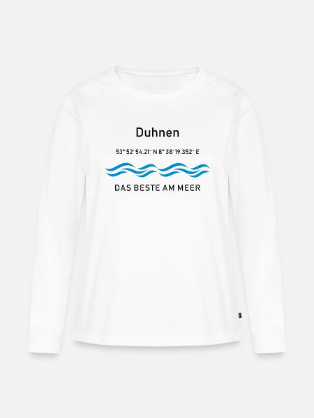 Duhnen - das beste am Meer - Frauen Premium Bio Langarmshirt - Weiß