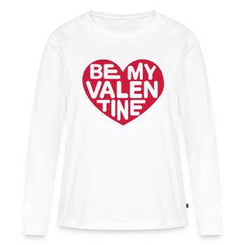 Be my valentine heart - T-shirt manches longues Premium bio Femme - blanc - Devant - Julia (174cm)