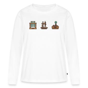 Retro Science Icon Set - T-shirt manches longues Premium bio Femme - blanc - Devant - Julia (174cm)