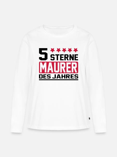 maurer - Frauen Premium Bio Langarmshirt - Weiß