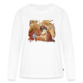 La naissance de Jésus - T-shirt manches longues Premium bio Femme - blanc - Devant - Julia (174cm)