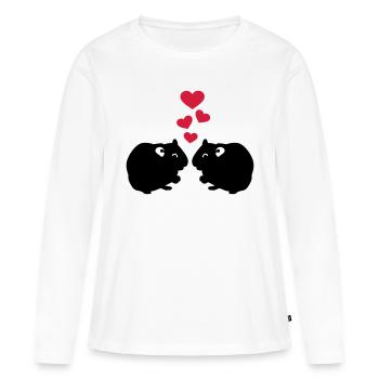 Cochon d'Inde - T-shirt manches longues Premium bio Femme - blanc - Devant - Julia (174cm)