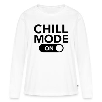 Chill Mode (On) - T-shirt manches longues Premium bio Femme - blanc - Devant - Julia (174cm)