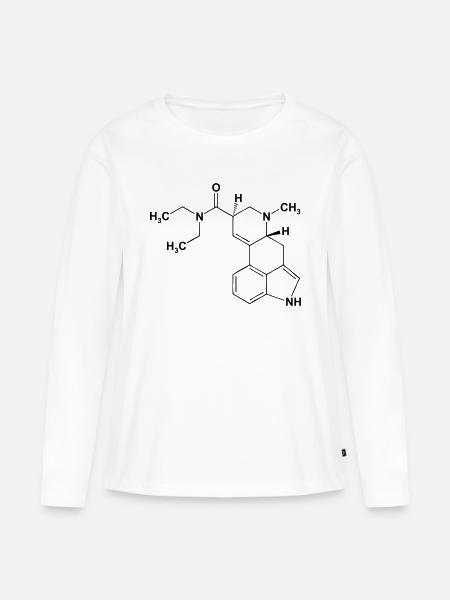 LSD Lysergsäurediethylamid Molekül - Frauen Premium Bio Langarmshirt - Weiß