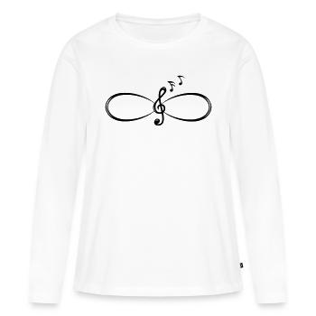 Clef Treble Clef Infinity Symbol - Women's Premium Organic Long Sleeve Shirt - white - Front - Julia (174cm)