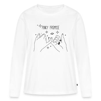 promesse pinky - T-shirt manches longues Premium bio Femme - blanc - Devant - Julia (174cm)