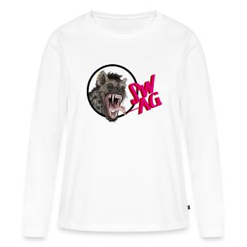 swag hyène - T-shirt manches longues Premium bio Femme - blanc - Devant - Julia (174cm)