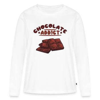 Chocolat chocolat gourate de chocolat chocolat - T-shirt manches longues Premium bio Femme - blanc - Devant - Julia (174cm)