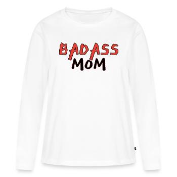 Badass mom - T-shirt manches longues Premium bio Femme - blanc - Devant - Julia (174cm)