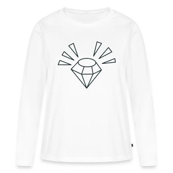 GEM mit hellen Funken - Frauen Premium Bio Langarmshirt - Weiß - Vorne - Julia (174cm)