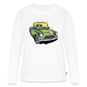 Lise en cabriolet - T-shirt manches longues Premium bio Femme - blanc - Devant - Julia (174cm)