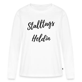 Stalltags Heldin - Frauen Premium Bio Langarmshirt - Weiß - Vorne - Julia (174cm)