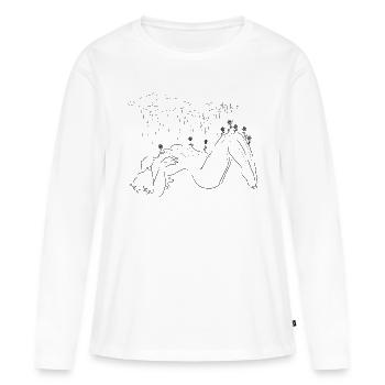 Déesse de la pluie - T-shirt manches longues Premium bio Femme - blanc - Devant - Julia (174cm)