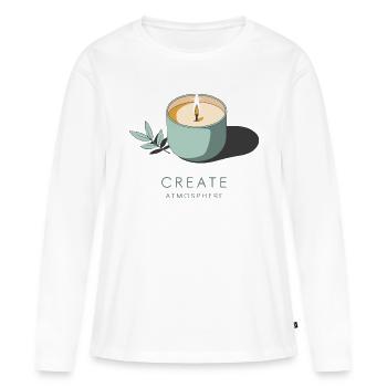 CANDLE - Women's Premium Organic Long Sleeve Shirt - white - Front - Julia (174cm)
