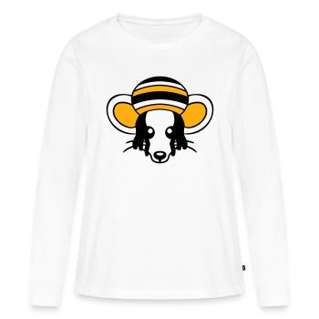 Souris Raggae Jamaica Chapeau Rasta Lure Chill Hat - T-shirt manches longues Premium bio Femme - blanc - Devant - Julia (174cm)