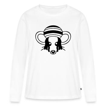 Souris Raggae Jamaica Chapeau Rasta Lure Chill Hat - T-shirt manches longues Premium bio Femme - blanc - Devant - Julia (174cm)