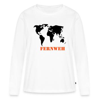 World Map Wanderlust - Women's Premium Organic Long Sleeve Shirt - white - Front - Julia (174cm)