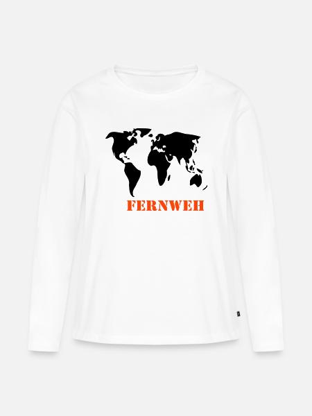 Weltkarte Fernweh - Frauen Premium Bio Langarmshirt - Weiß