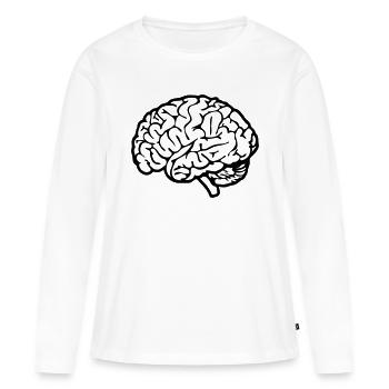 cerveau - T-shirt manches longues Premium bio Femme - blanc - Devant - Julia (174cm)