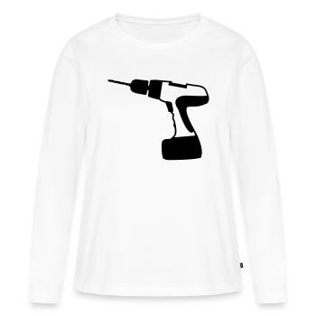 tool - Women's Premium Organic Long Sleeve Shirt - white - Front - Julia (174cm)