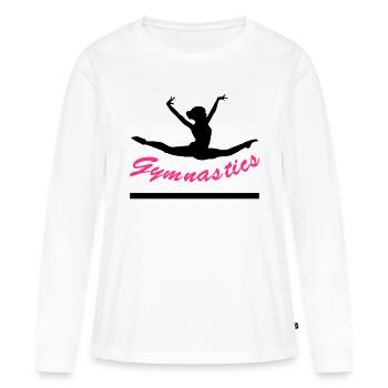 Gymnastics, Gymnastique, gymnast - T-shirt manches longues Premium bio Femme - blanc - Devant - Julia (174cm)