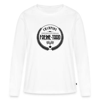 Champion international du freine-tard - T-shirt manches longues Premium bio Femme - blanc - Devant - Julia (174cm)