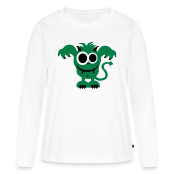 Monstre - T-shirt manches longues Premium bio Femme - blanc - Devant - Julia (174cm)