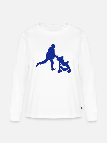 dad daddy - Frauen Premium Bio Langarmshirt - Weiß