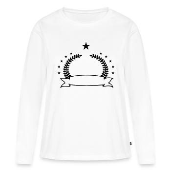 Couronne de laurier avec la bannière et les - T-shirt manches longues Premium bio Femme - blanc - Devant - Julia (174cm)