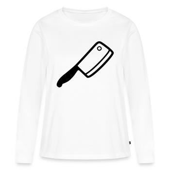 Fleischerbeil - Frauen Premium Bio Langarmshirt - Weiß - Vorne - Julia (174cm)