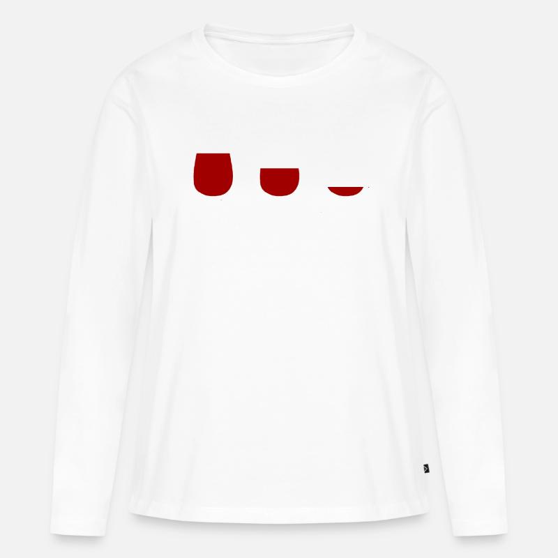Bere bevuto vino rosso ubriaco - Maglia a maniche lunghe ecologica premium da donna - bianco