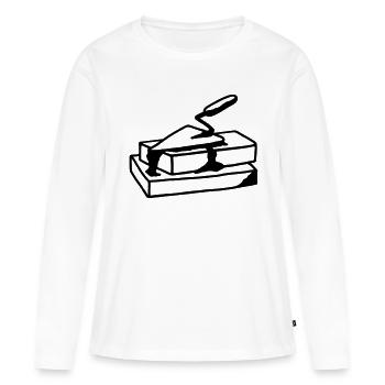 Maurer Kelle - Frauen Premium Bio Langarmshirt - Weiß - Vorne - Julia (174cm)